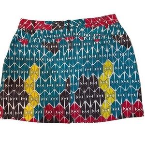 Slazenger women's size L skort-  - teal brown white yellow